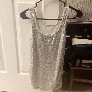 Old Navy Silver Sequin Tank Top